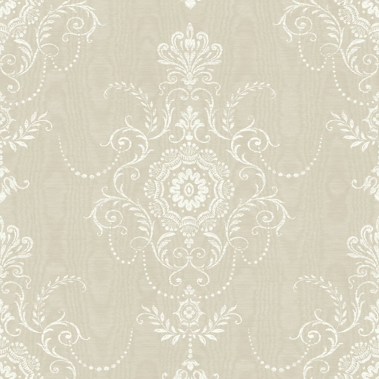 Galerie FC60300 - French Country Damask Traditional Silver Grey Galerie Wallpaper roll - luxury design for UK feature walls