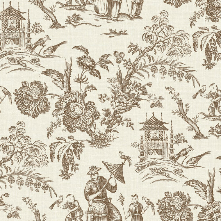 Galerie FC61806 - French Country Toile Traditional Bronze Brown Galerie Wallpaper roll - luxury design for UK feature walls