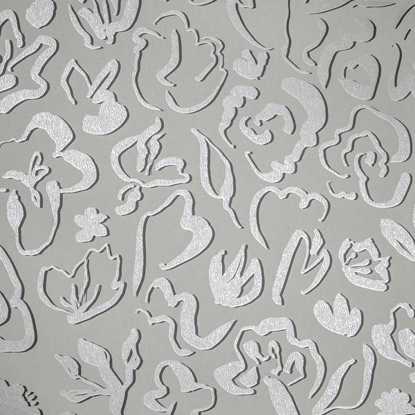Galerie 65332 - Salt Fiore Silver Grey Galerie Wallpaper roll - luxury design for UK feature walls