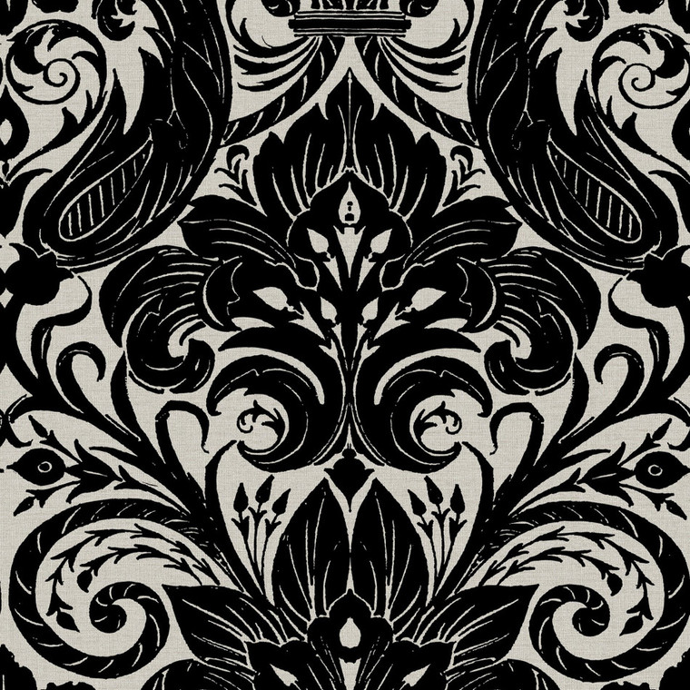 LB25166-Off The Wall LLB Damask Black Galerie Wallpaper