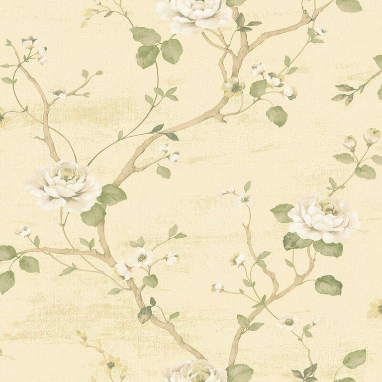 Galerie G67602-Palazzo2 Floral Yellow Galerie Wallpaper roll - luxury design for UK feature walls
