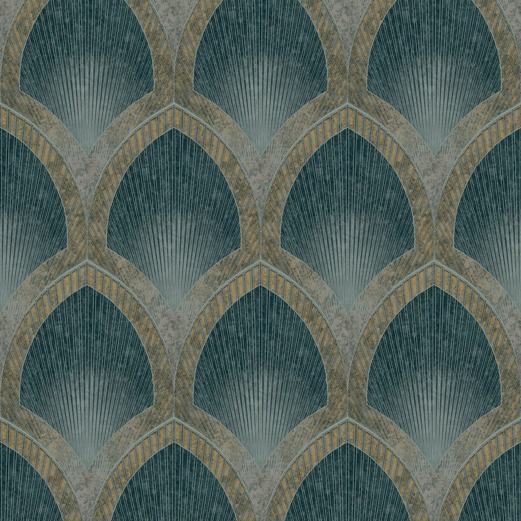 Galerie G68085-SpecialFX2 Geometric Green Galerie Wallpaper roll - luxury design for UK feature walls