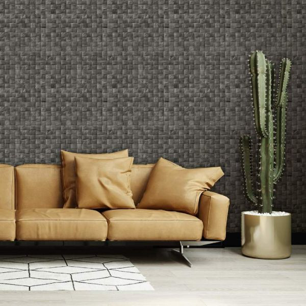 Galerie 45743 Woods and Wicker Woven Raffia Silver Grey Galerie Wallpaper roll - luxury design for UK feature walls