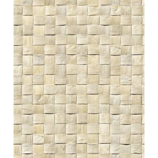Galerie 45740 Woods and Wicker Woven Raffia Beige Galerie Wallpaper - texture close-up detail
