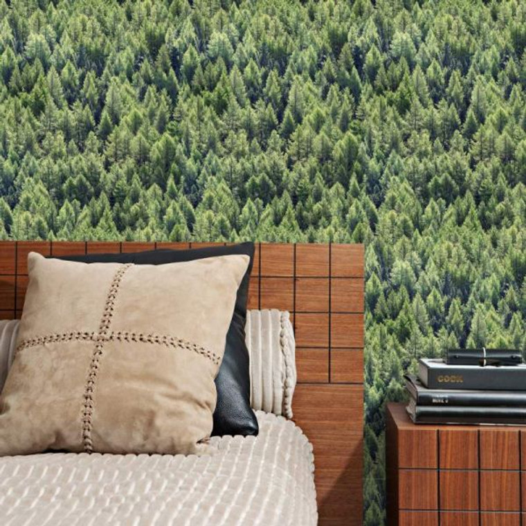 45730 Woods and Wicker Floral Green Galerie Wallpaper