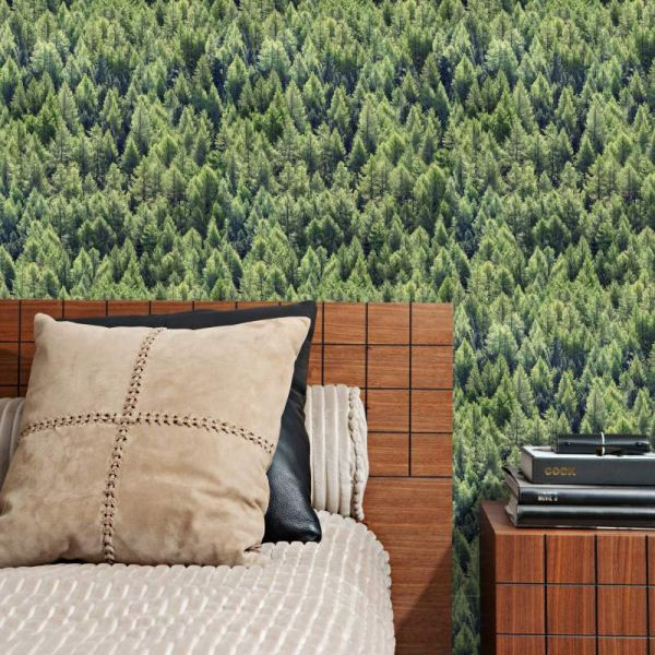 Galerie 45730 Woods and Wicker Floral Green Galerie Wallpaper roll - luxury design for UK feature walls