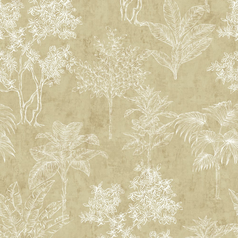 Galerie DWP0361-03-Zen Tree Leaf Bronze Brown Galerie Wallpaper roll - luxury design for UK feature walls