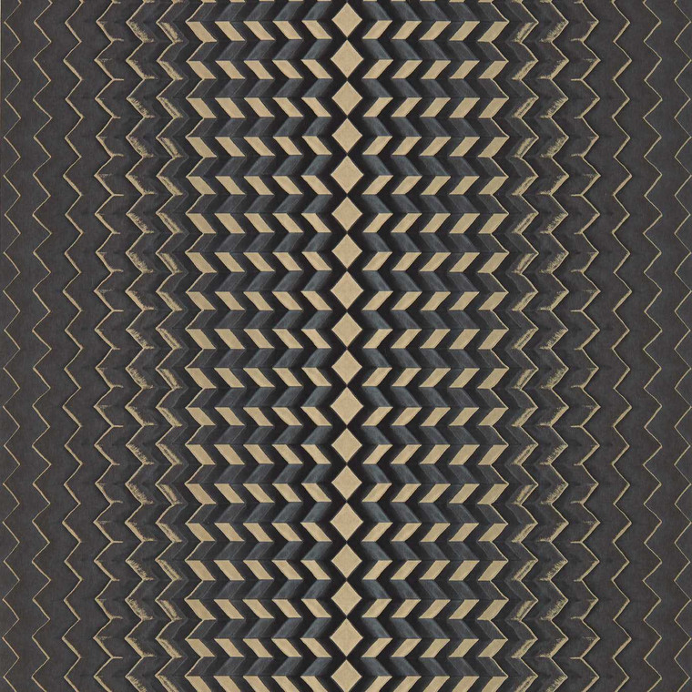 Clarke & Clarke W0150-02 - Fusion Geometric Gold Clarke & Clarke Wallpaper roll - luxury design for UK feature walls