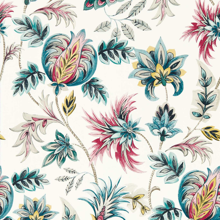 Clarke & Clarke W0198-04 - Secret Garden Contemporary Floral Blue Clarke & Clarke Wallpaper roll - luxury design for UK feature walls