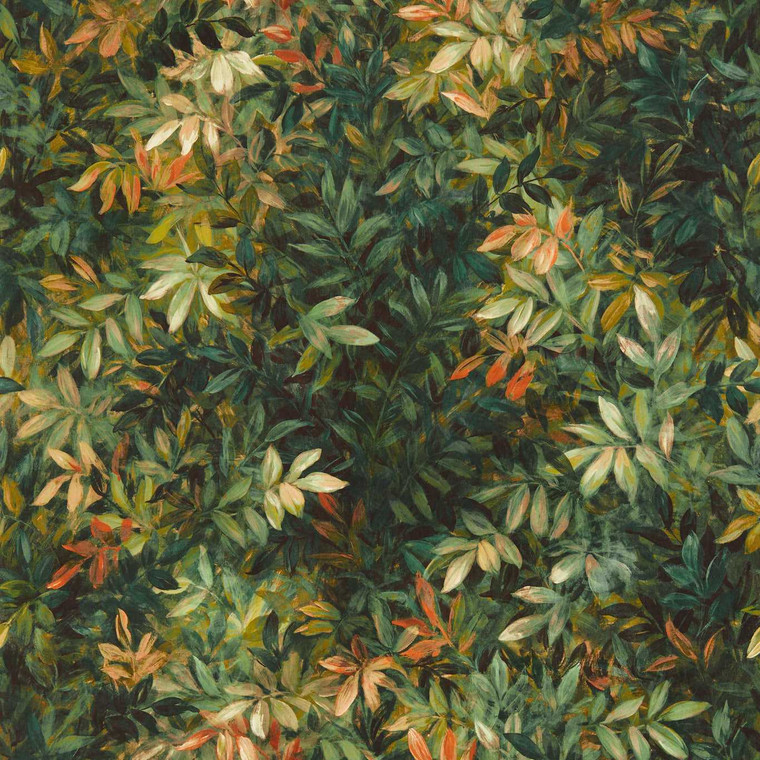 W0140-02 - Exotica 2  Botanical Green Clarke & Clarke Wallpaper