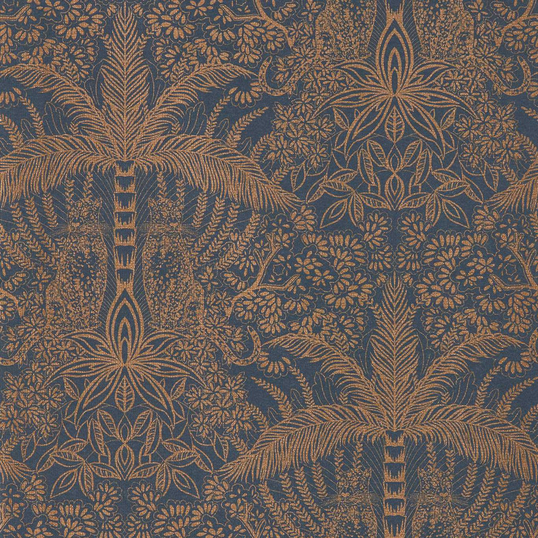 Clarke & Clarke W0141-02 - Exotica 2 Animals Blue Clarke & Clarke Wallpaper roll - luxury design for UK feature walls