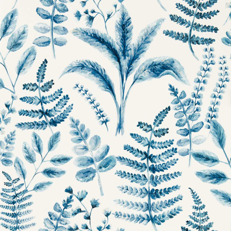 W0156-01 - Marianne  Botanical Blue Clarke & Clarke Wallpaper