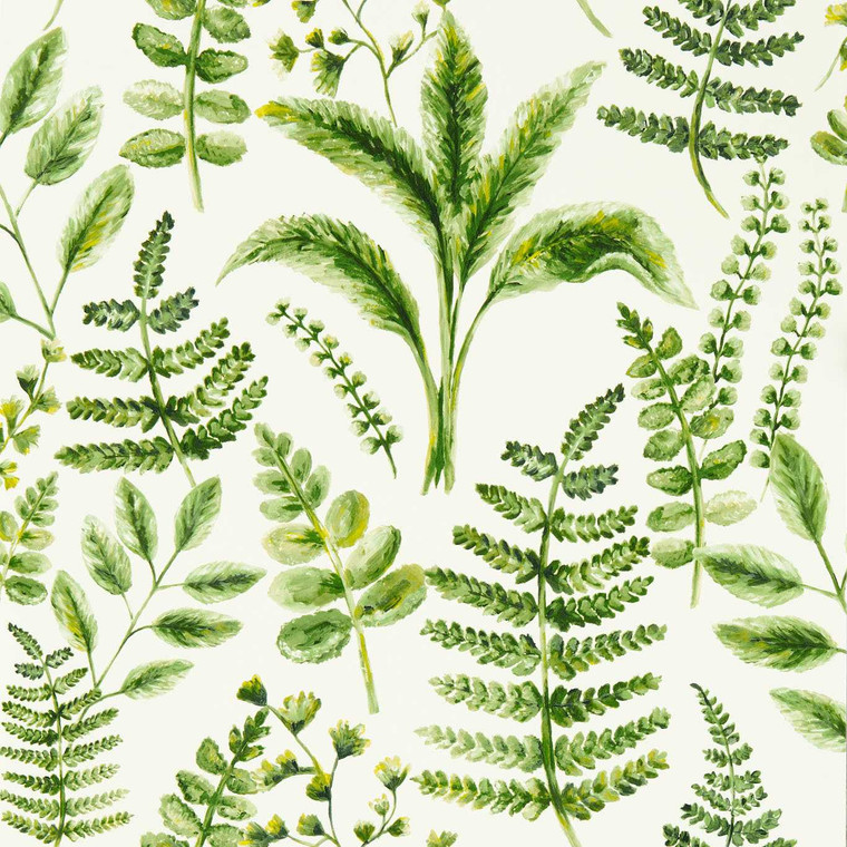 W0156-02 - Marianne  Botanical Green Clarke & Clarke Wallpaper