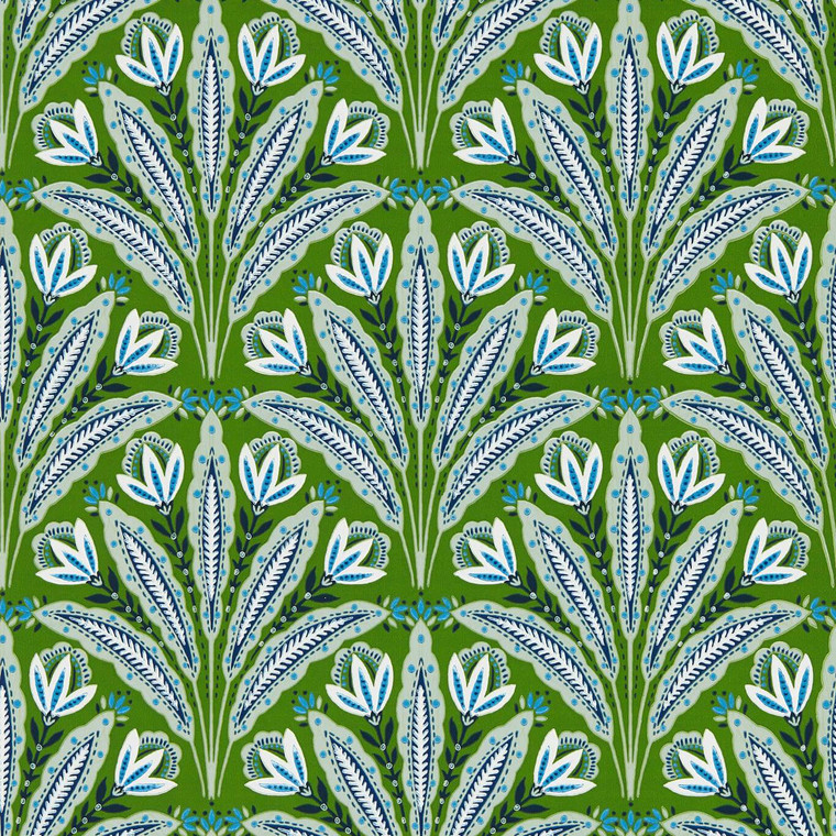 Clarke & Clarke W0193-01 - Secret Garden Botanical Blue Clarke & Clarke Wallpaper roll - luxury design for UK feature walls