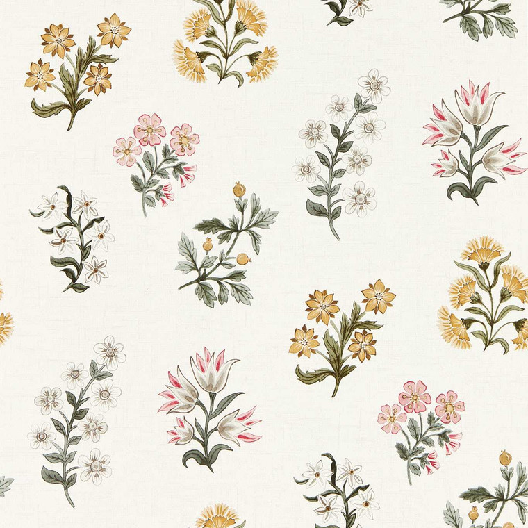 Clarke & Clarke W0194-01 - Secret Garden Contemporary Floral Neutral Clarke & Clarke Wallpaper roll - luxury design for UK feature walls