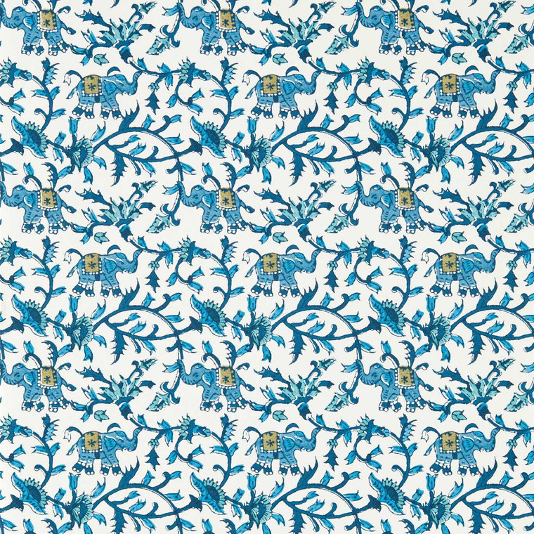 Clarke & Clarke W0236-01 - Indira Animals Blue Clarke & Clarke Wallpaper roll - luxury design for UK feature walls