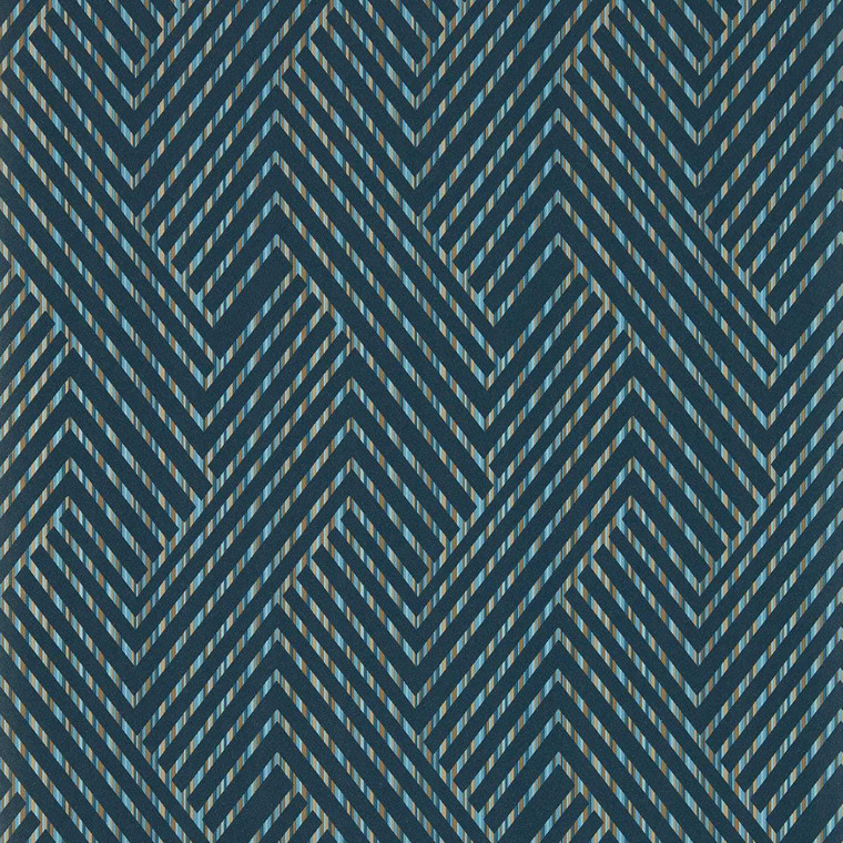 Clarke & Clarke W0181-04 - Vivido Chevrons Blue Clarke & Clarke Wallpaper roll - luxury design for UK feature walls