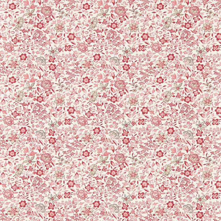 W0235-01 - Indira  Classic Floral Pink Clarke & Clarke Wallpaper