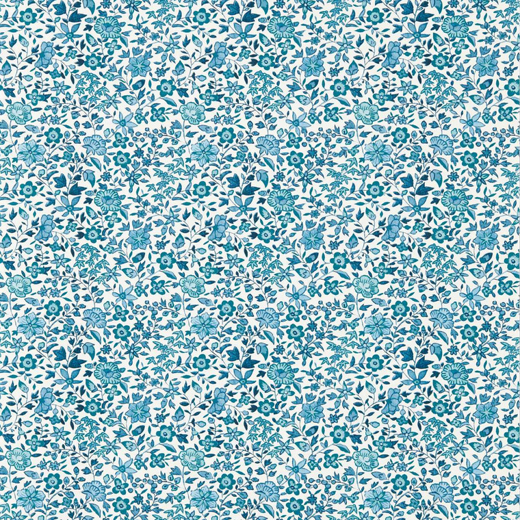 Clarke & Clarke W0235-02 - Indira Classic Floral Blue Clarke & Clarke Wallpaper roll - luxury design for UK feature walls
