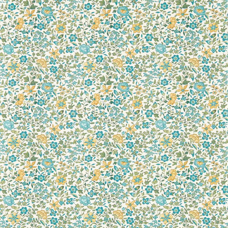 Clarke & Clarke W0235-04 - Indira Classic Floral Teal Clarke & Clarke Wallpaper roll - luxury design for UK feature walls