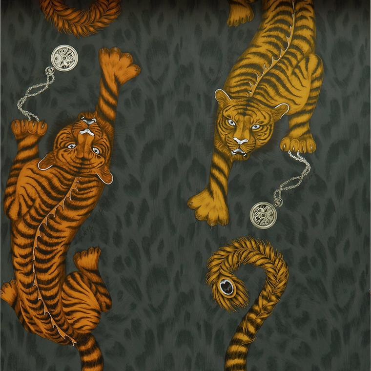 Clarke & Clarke W0105-01 - Animalia Abstract & Graphic Orange Clarke & Clarke Wallpaper roll - luxury design for UK feature walls