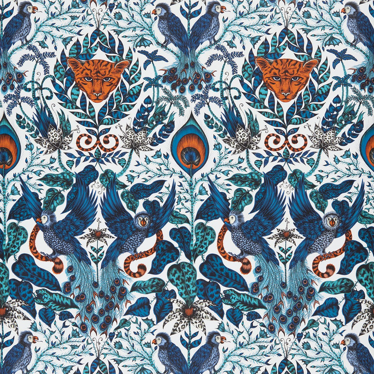 Clarke & Clarke W0098-01 - Animalia Abstract & Graphic Blue Clarke & Clarke Wallpaper roll - luxury design for UK feature walls