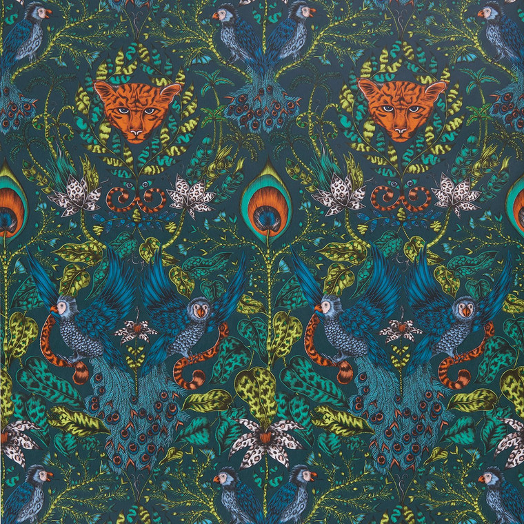 Clarke & Clarke W0098-03 - Animalia Abstract & Graphic Blue Clarke & Clarke Wallpaper roll - luxury design for UK feature walls