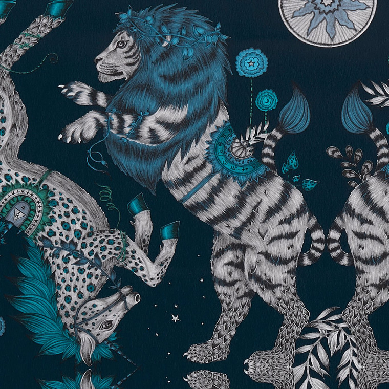 W0113-05 - Wilderie  Abstract & Graphic Blue Clarke & Clarke Wallpaper
