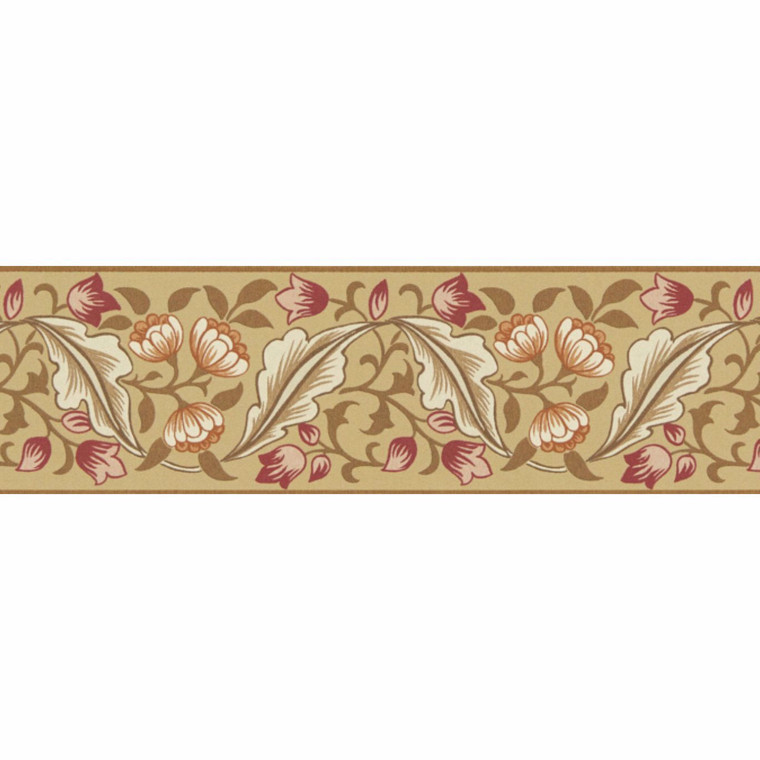 MUNW217608 - The Unfinished Works  Classic Floral Yellow Morris & Co. Border