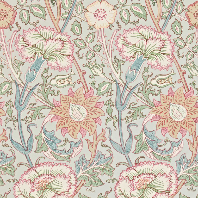 DARW212568 - Morris and Friends  Classic Floral Blue Morris & Co. Wallpaper