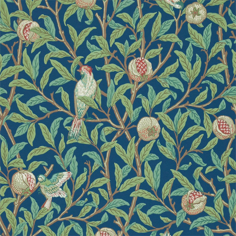 DCMW216815 - Morris 160th Anniversary  Birds Blue Morris & Co. Wallpaper