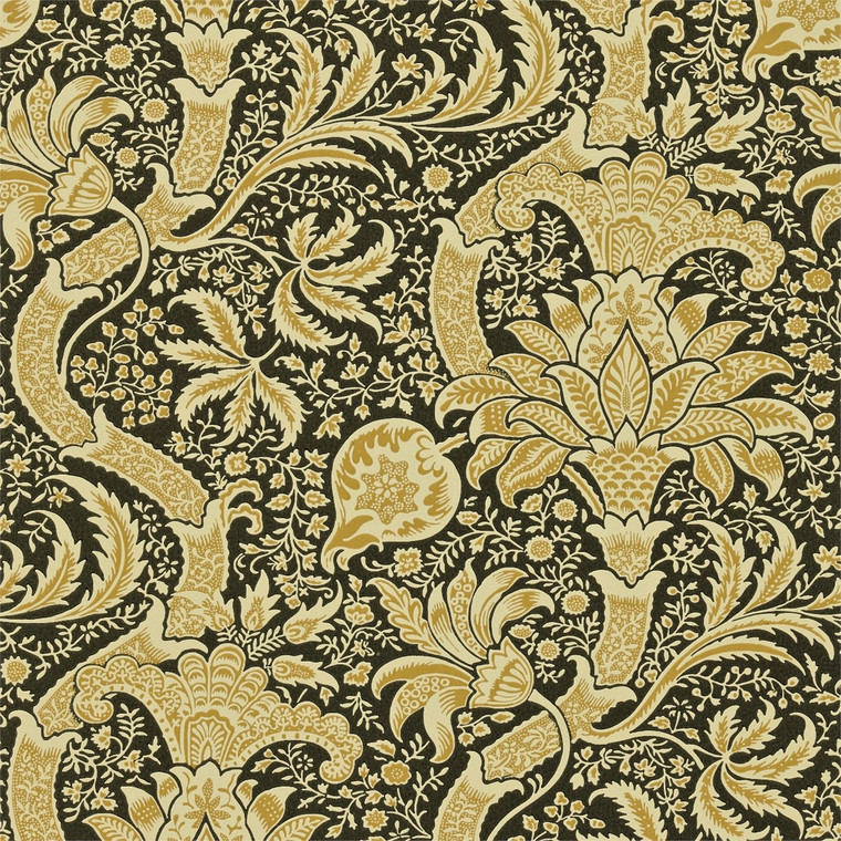 DMCW210437 - Morris  Compendium I & II Classic Floral Black Morris & Co. Wallpaper