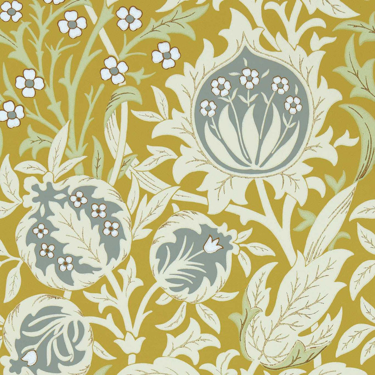 MEWW217202 - Emery Walker`s House Classic Floral Yellow Morris & Co. Wallpaper