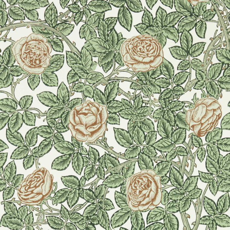 MEWW217208 - Emery Walker`s House Classic Floral Green Morris & Co. Wallpaper