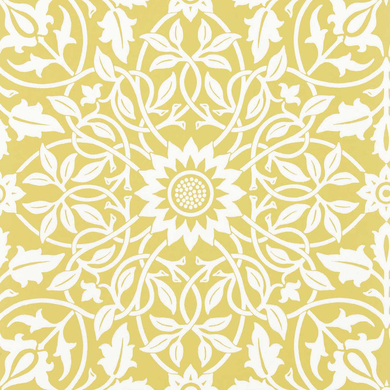 MSIM217078 - Simply Morris  Contemporary Floral Yellow Morris & Co. Wallpaper