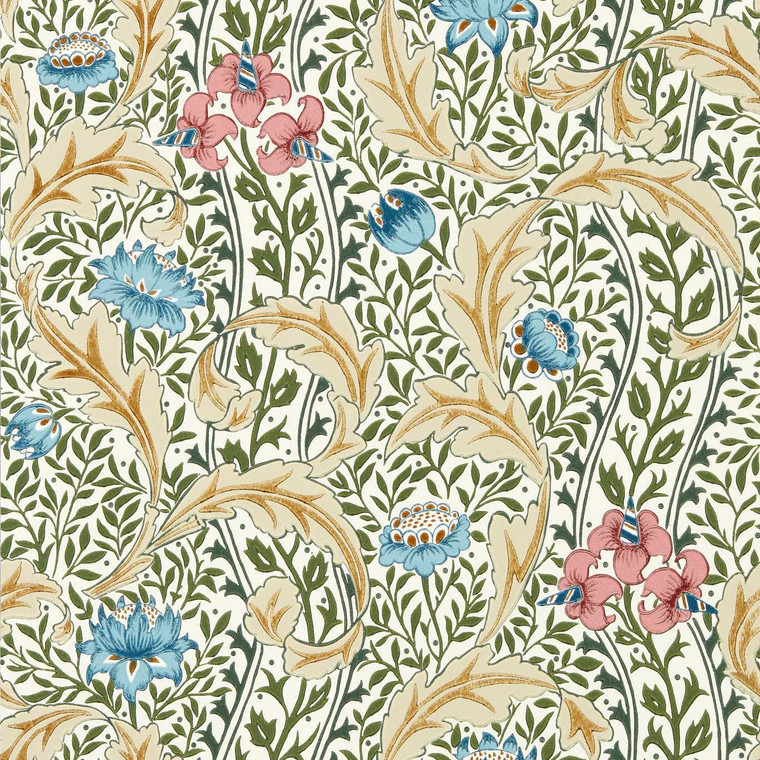 MUNW217576 - The Unfinished Works  Classic Floral Multi Morris & Co. Wallpaper