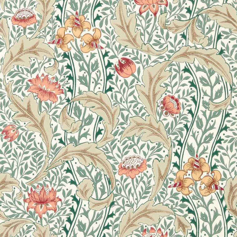 MUNW217578 - The Unfinished Works  Classic Floral Multi Morris & Co. Wallpaper