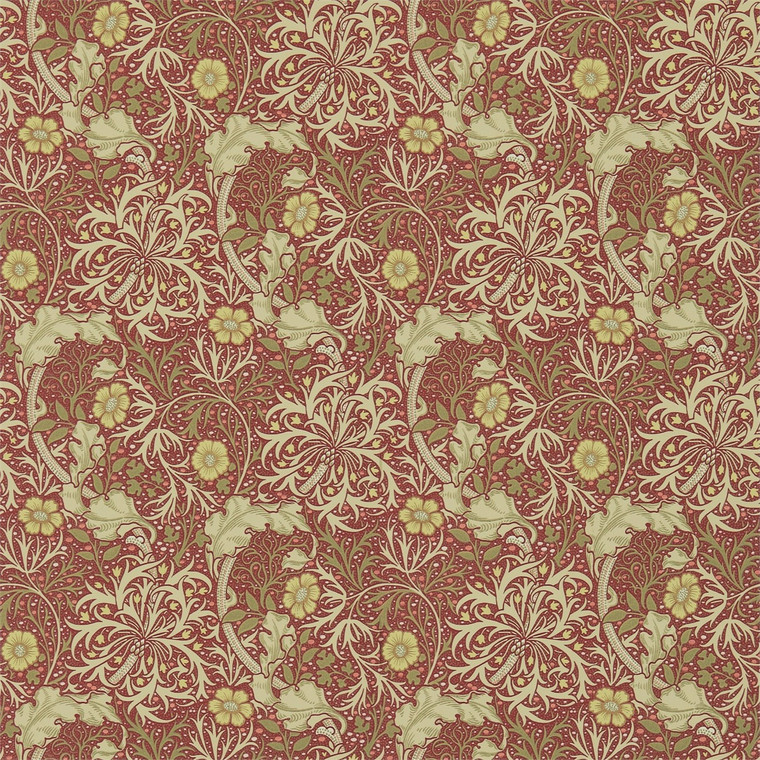 DMCR216469 - Morris 160th Anniversary  Underwater Plants Red Morris & Co. Wallpaper