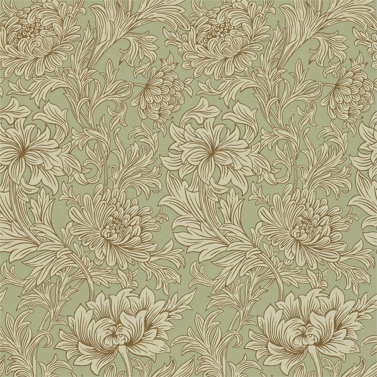 DMCR216458 - Morris 160th Anniversary  Classic Floral Yellow Morris & Co. Wallpaper