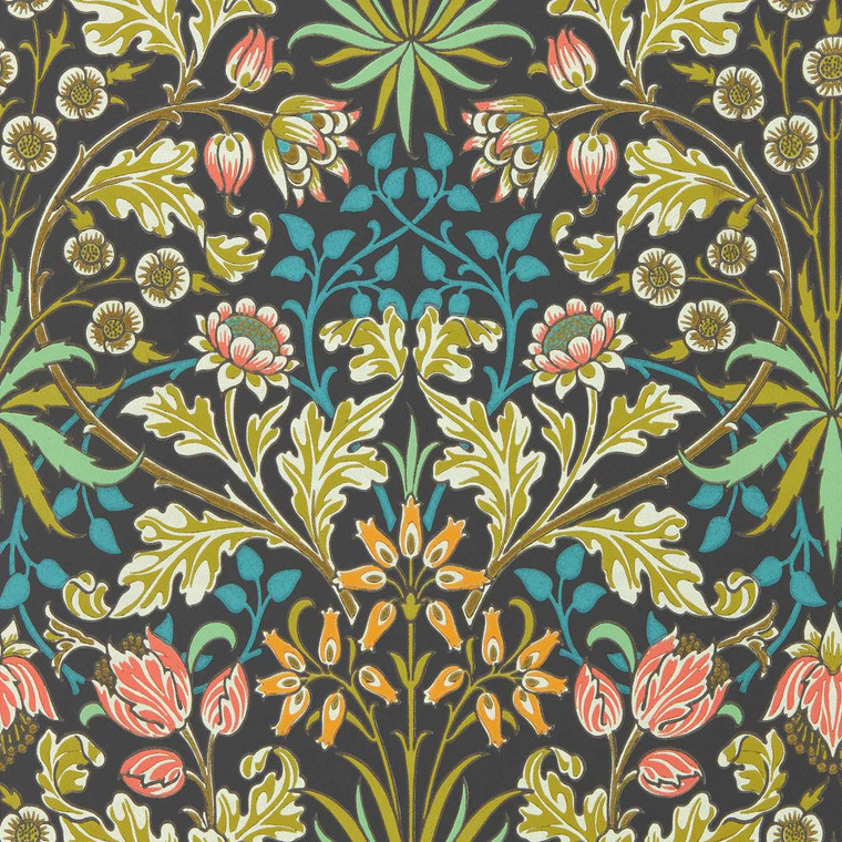 Morris & Co AARC510009 - Bedford Park Contemporary Floral Multi Morris & Co. Wallpaper roll - luxury design for UK feature walls