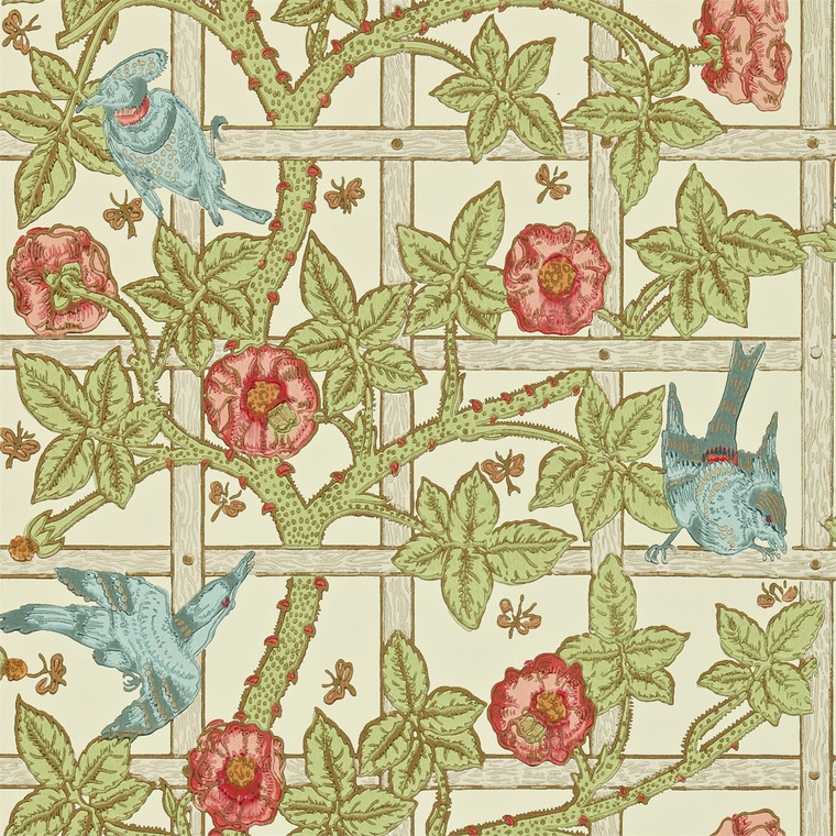 DMCW210487 - Morris  Compendium I & II Leaves & Trees Green Morris & Co. Wallpaper