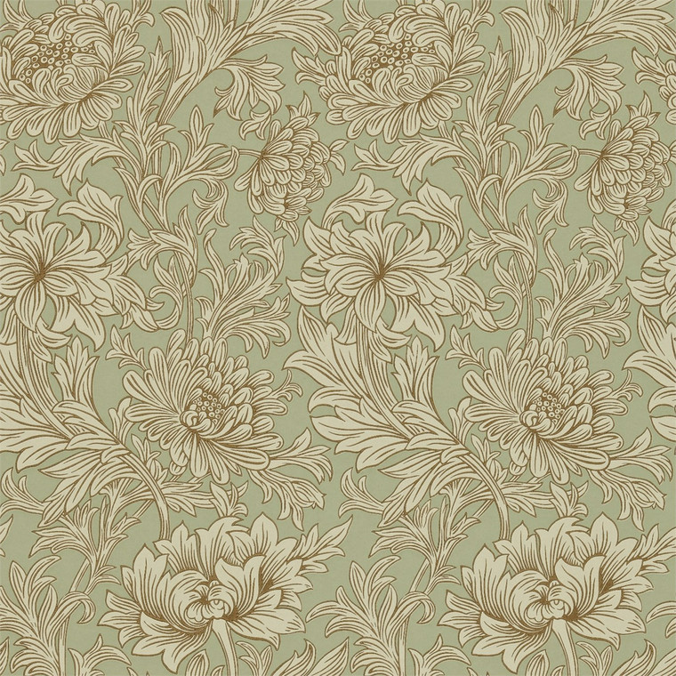 DMCW210418 - Morris 160th Anniversary  Classic Floral Blue Morris & Co. Wallpaper