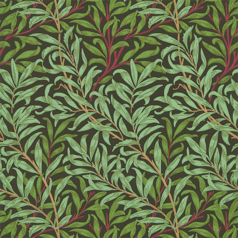 DBPW216950 - Queen Square  Botanical Brown Morris & Co. Wallpaper