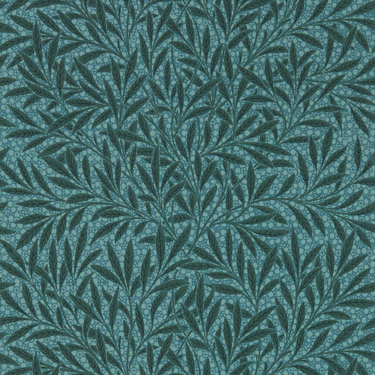 MEWW217183 - Emery Walker`s House Botanical Blue Morris & Co. Wallpaper