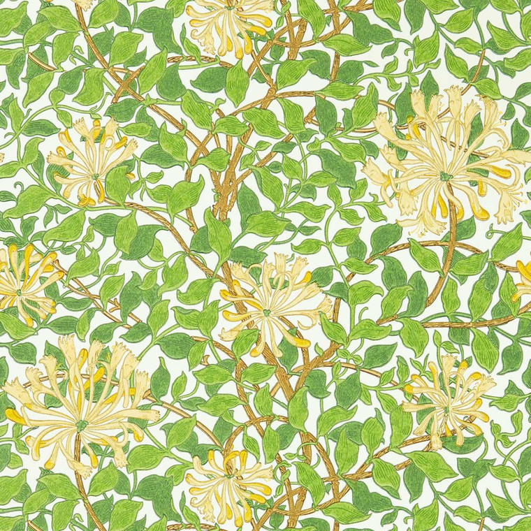 MCOW217095 - Cornubia  Classic Floral Green Morris & Co. Wallpaper