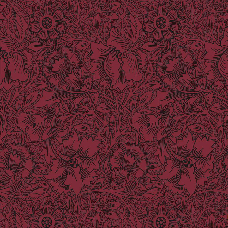DBPW216956 - Queen Square  Contemporary Floral Red Morris & Co. Wallpaper