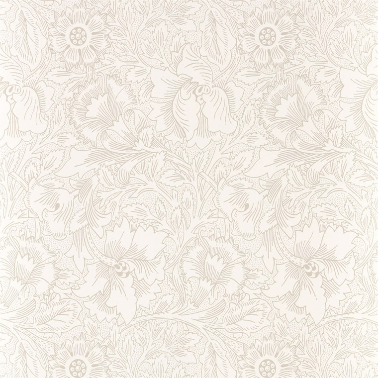 DMPU216034 - Morris Pure  Classic Floral White Morris & Co. Wallpaper
