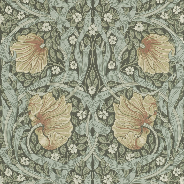 DM6P210388 - Morris 160th Anniversary  Contemporary Floral Green Morris & Co. Wallpaper