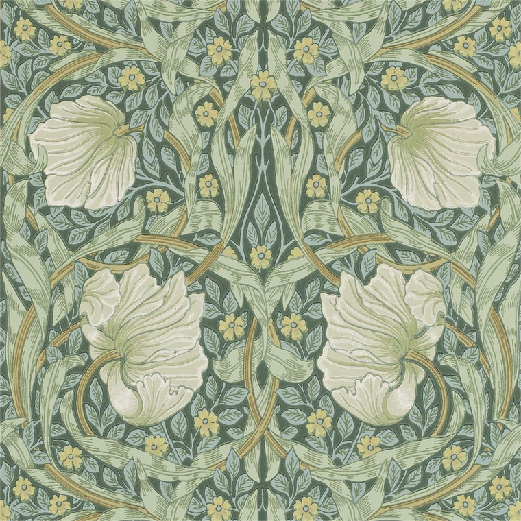 DMCR216472 - The Craftsman  Classic Floral Green Morris & Co. Wallpaper