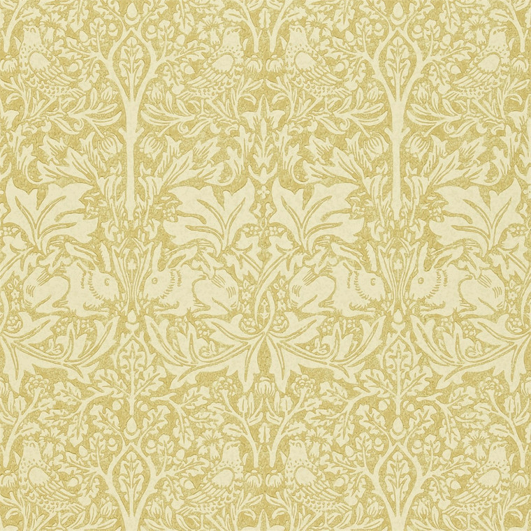 DMCW210412 - Morris  Compendium I & II Damasks Yellow Morris & Co. Wallpaper